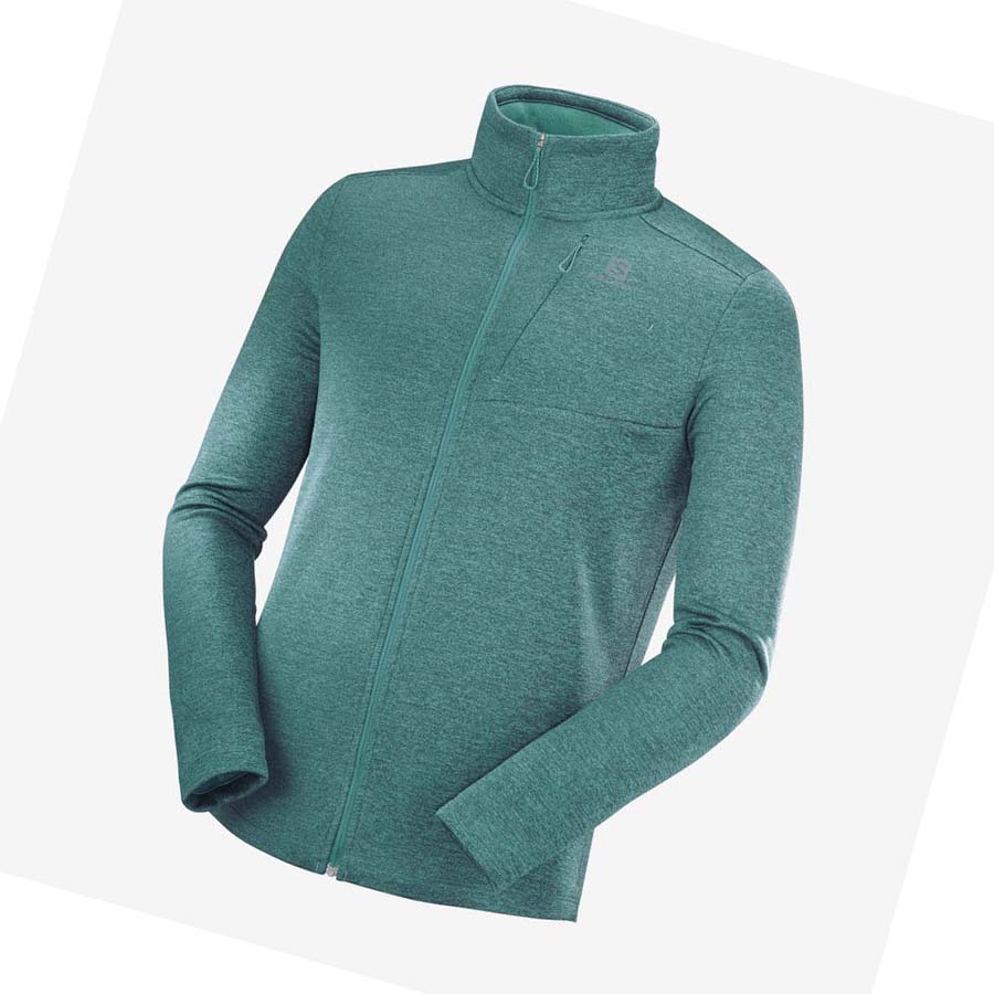 Salomon ESSENTIAL LIGHTWARM HEATHER Erkek Kapüşonlu Sweatshirt Yeşil | TR 3201QMA